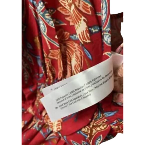 Band of the Free Connie Garnet Blush Boho Tiered Dress Sz Large Womens Red Cinch - Picture 3 of 13